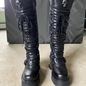 NEW ROCK PLATFORM BOOTS WORN TWICE